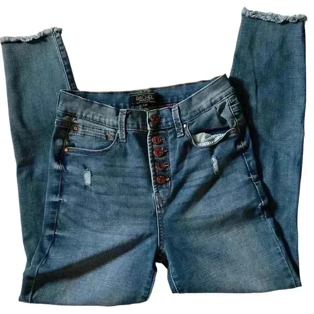 RACHEL Rachel Roy Women’s Distressed Button Fly Jeans Size 4/27